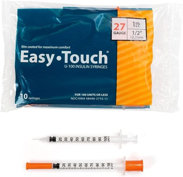 EasyTouch Insulin Syringes - 27g, 12.7mm, 1mL
