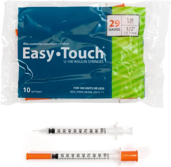 EasyTouch Insulin Syringes - 29g, 12.7mm, 1mL