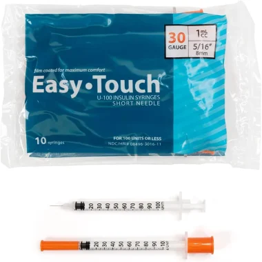 EasyTouch Insulin Syringes - 30g, 8mm, 1mL