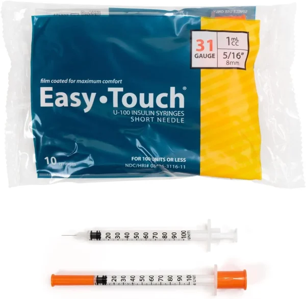 EasyTouch Insulin Syringes - 31g, 8mm, 1mL