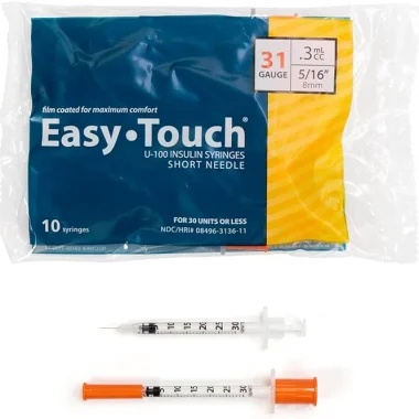 EasyTouch Insulin Syringes - 31g, 8mm, 0.3mL