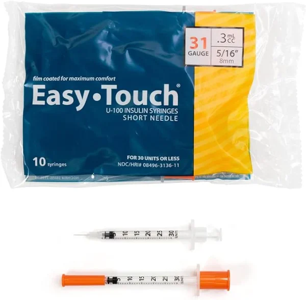 EasyTouch Insulin Syringes - 31g, 8mm, 0.3mL