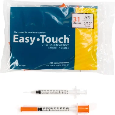 EasyTouch Insulin Syringes - 31g, 8mm, 0.5mL