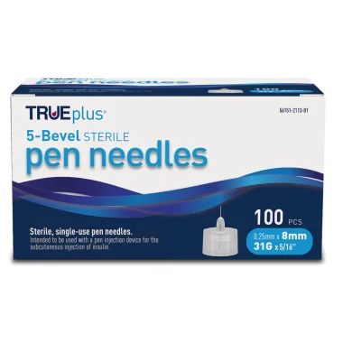 TRUEPlus 5-bevel Pen Needles - 31g, 8mm